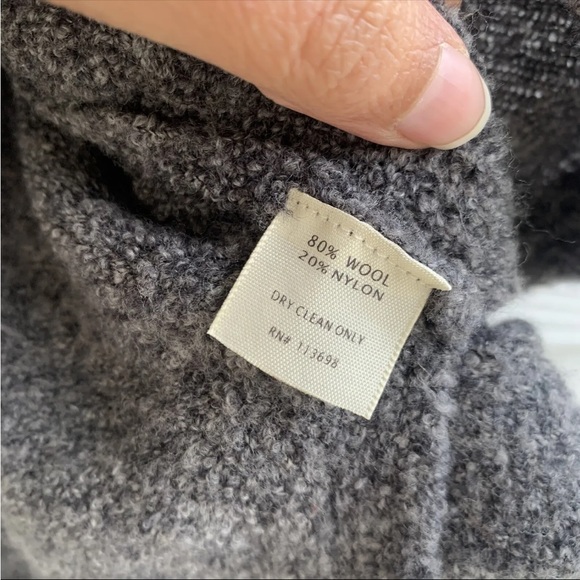 Margaret O’Leary Mock Neck Wool Blend Gray Sweater Top size Large 3/4 Sleeve - Picture 11 of 11